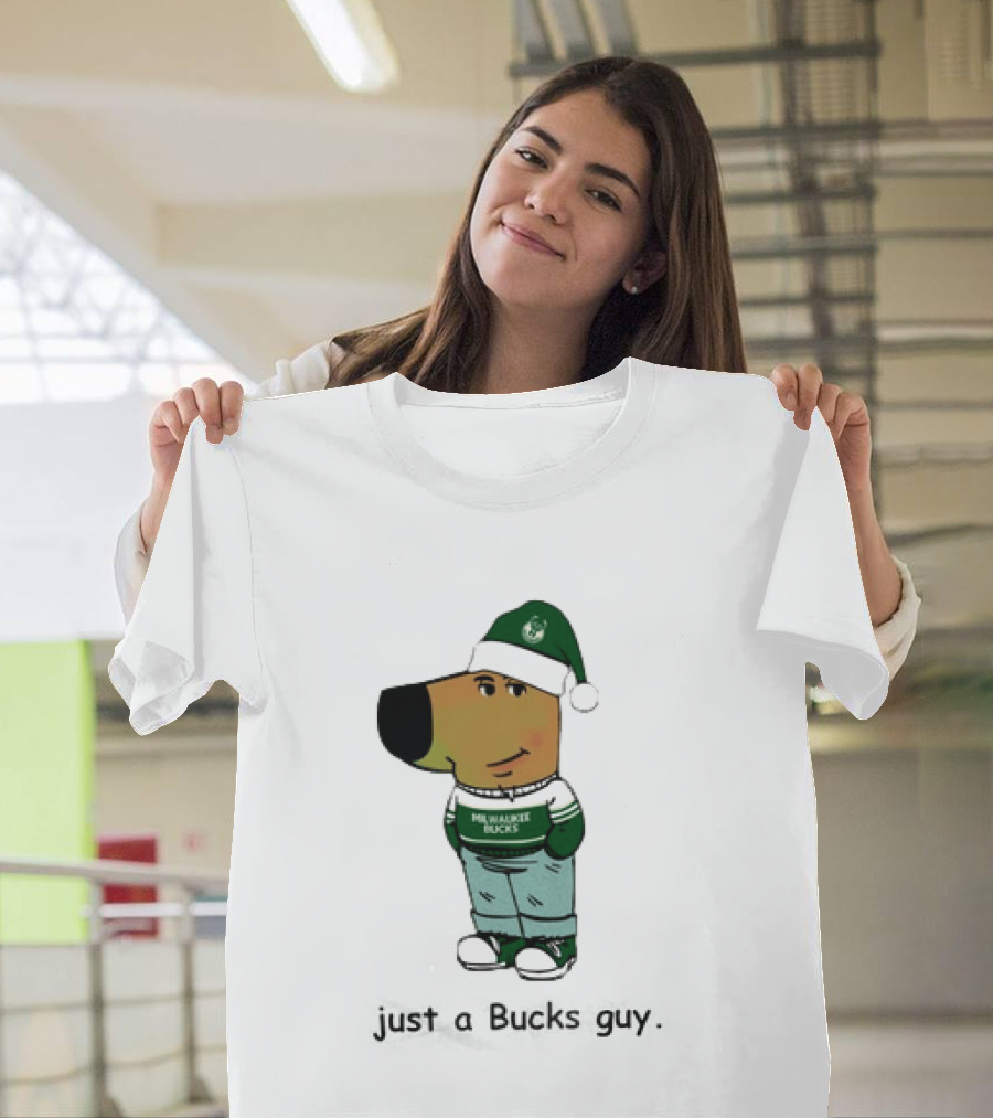 Milwaukee Bucks Chill Holiday Dog Character Just A Bucks Guy T-Shirt