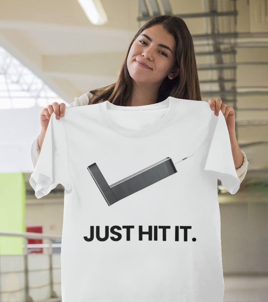 Just Hit It Nike Parody Putter Golf Satire T-Shirt