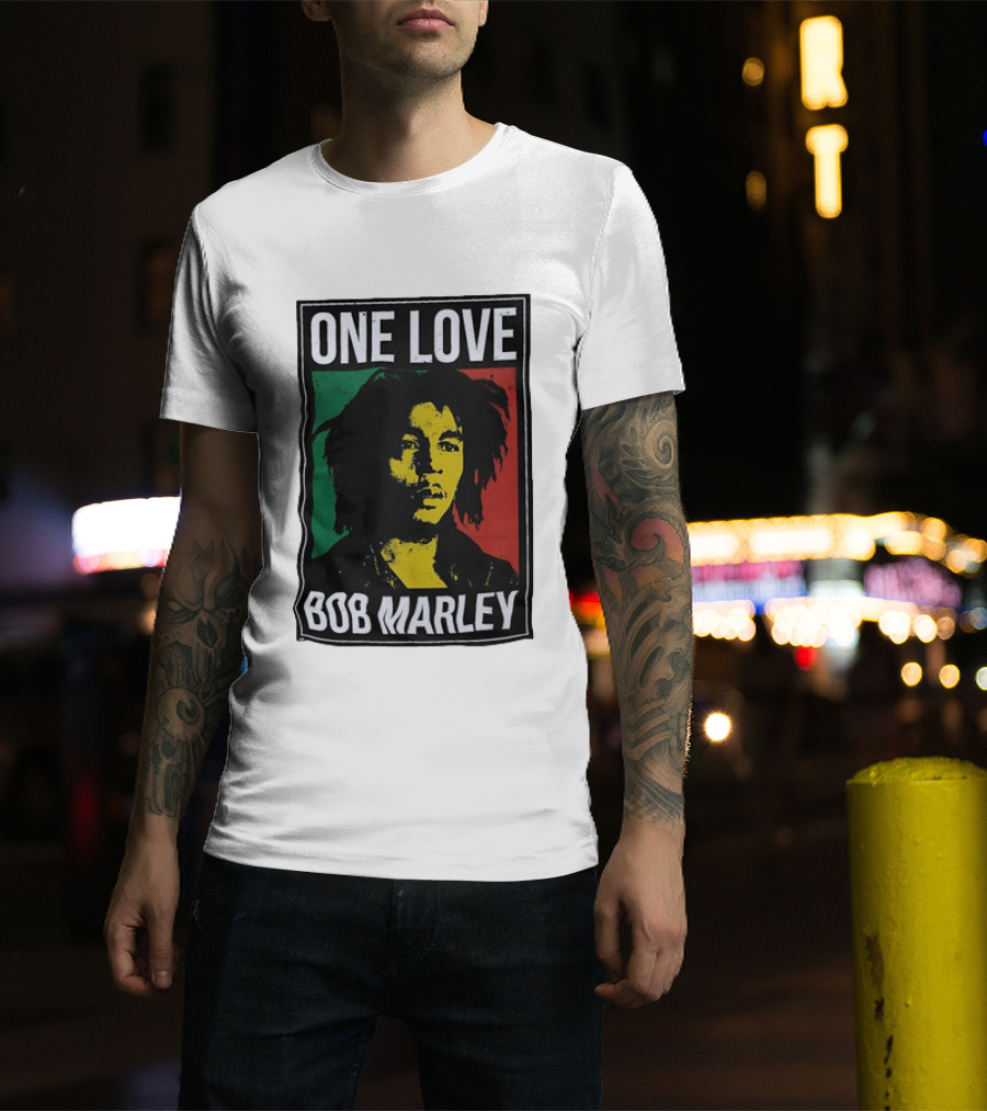 One Love Bob Marley Reggae Rastafarian Tricolor T-Shirt