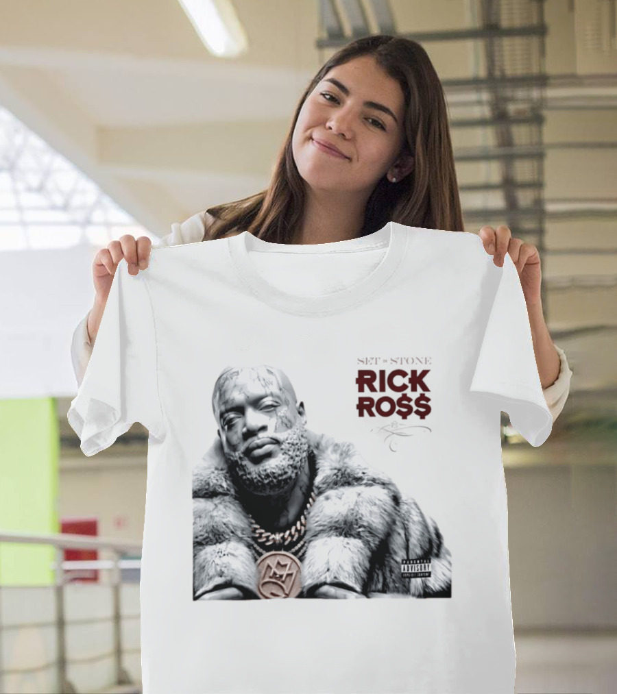 Rick Ross Set In Stone Album Cover Maybach Music Group Parental Advisory T-Shirt