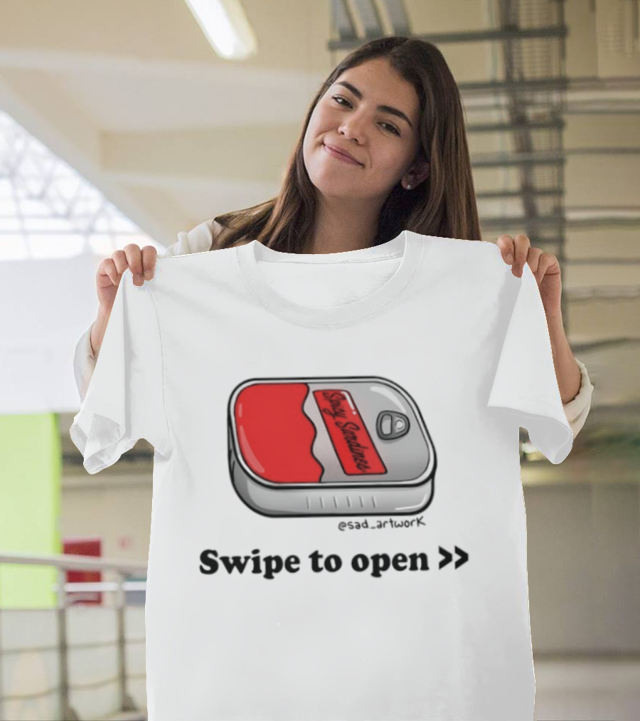 Spicy Sardines Swipe To Open Can Print T-Shirt
