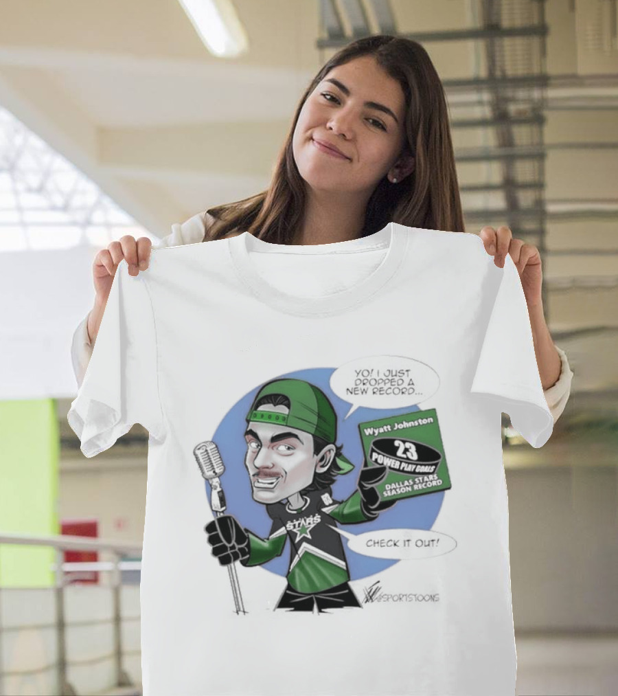 Wyatt Johnston Dallas Stars 23 Power Play Goals Celebration T-Shirt