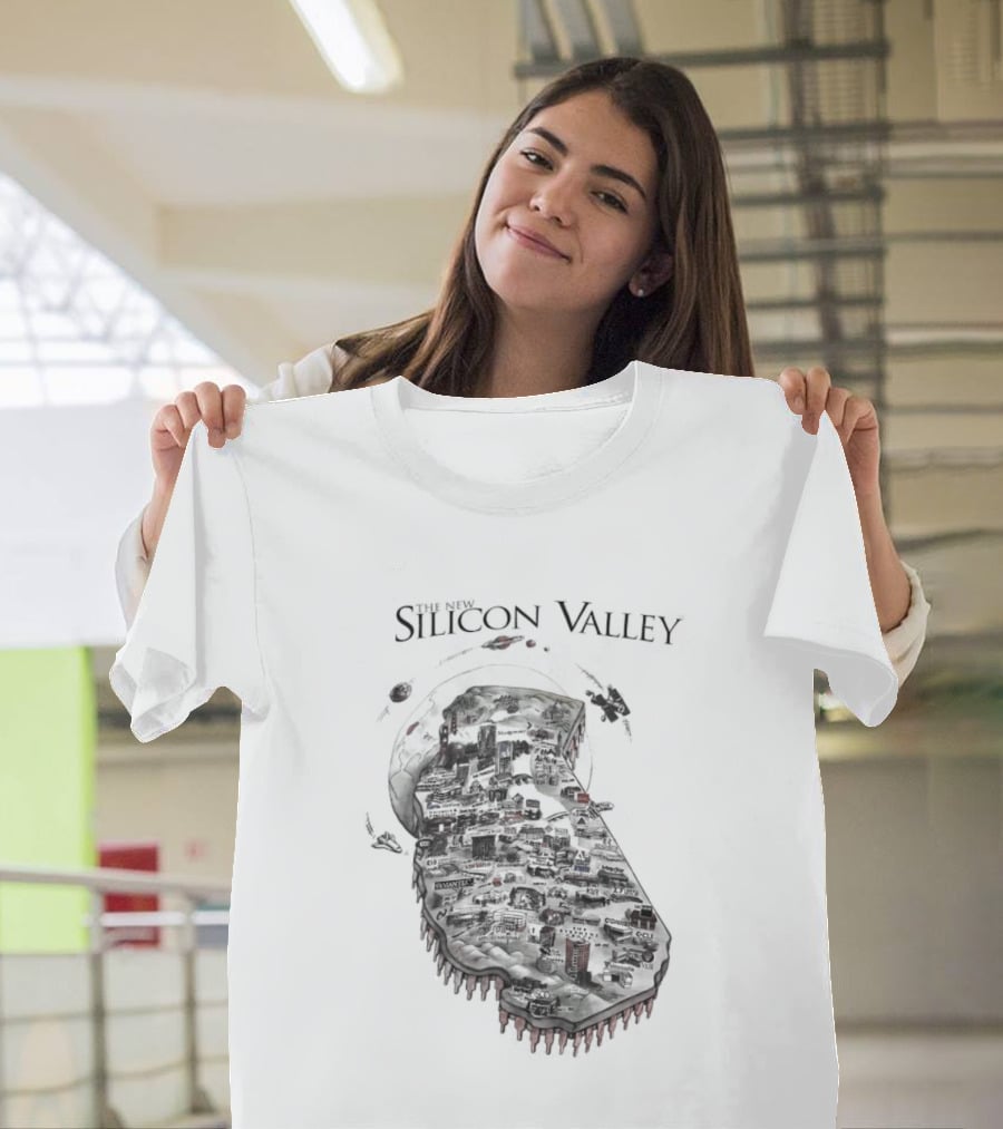 Silicon Valley Fly Map Circuit Board T-Shirt