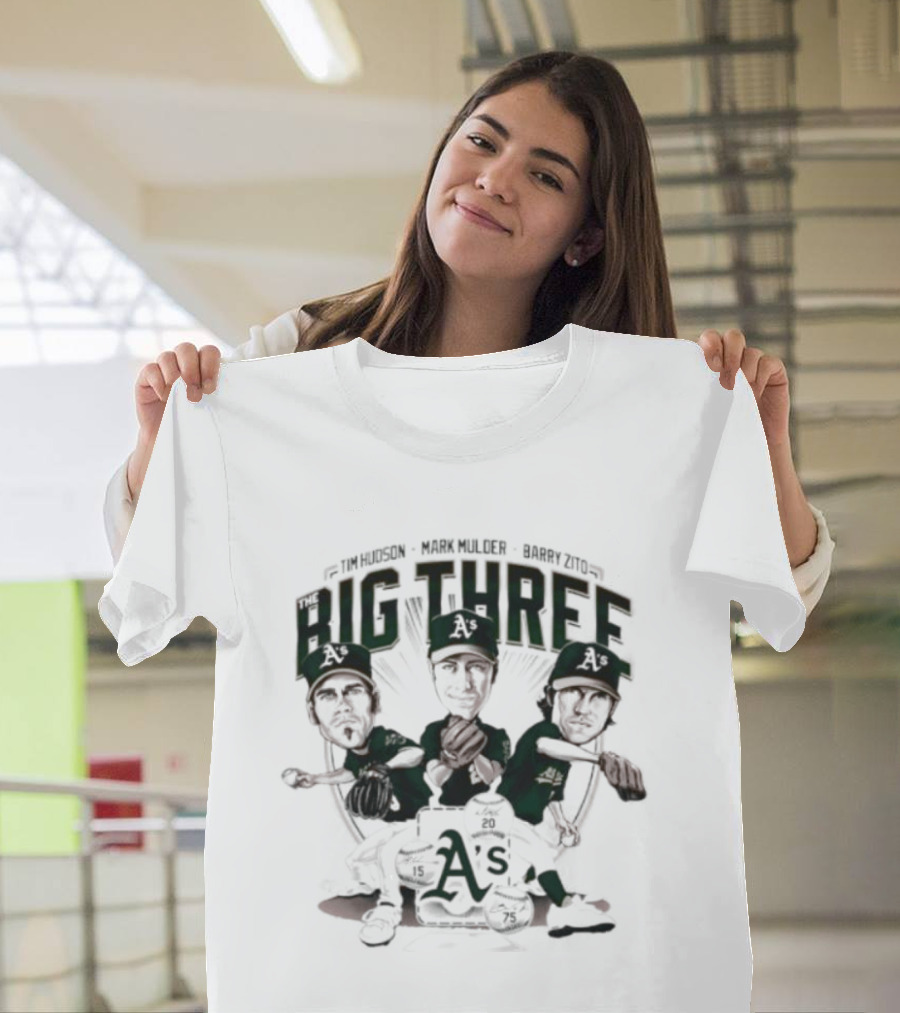 Tim Hudson Mark Mulder Barry Zito Big Three Oakland Athletics T-Shirt