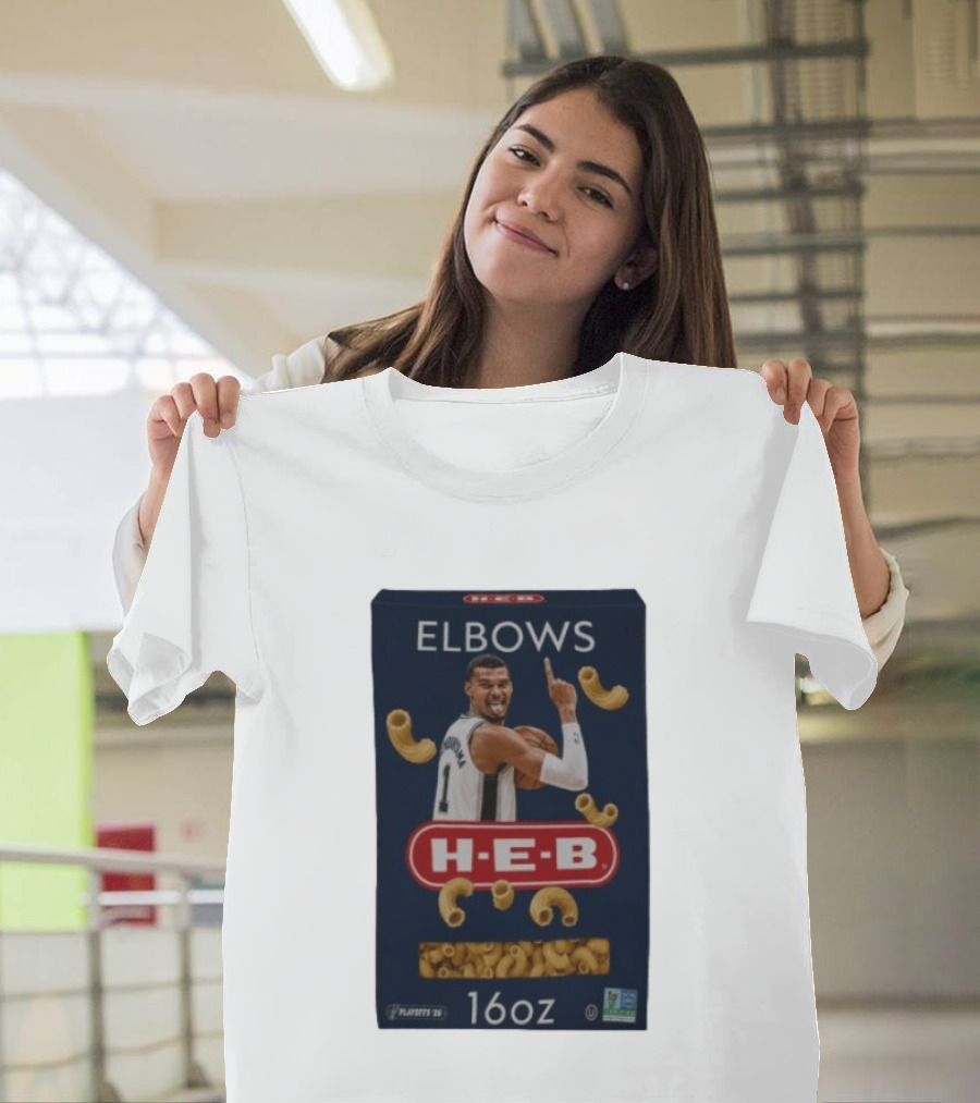 Victor Wembanyama Spurs HEB Elbows Meme 16oz Box T-Shirt