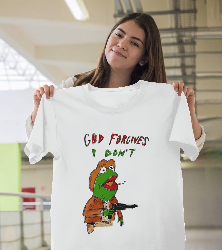 Yeehaw Kermit God Forgives I Don't Cowboy Humor T-Shirt