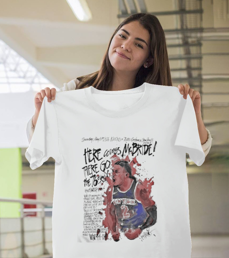 Miles Mcbride Here Comes Mcbride There Go The 76ers T-Shirt