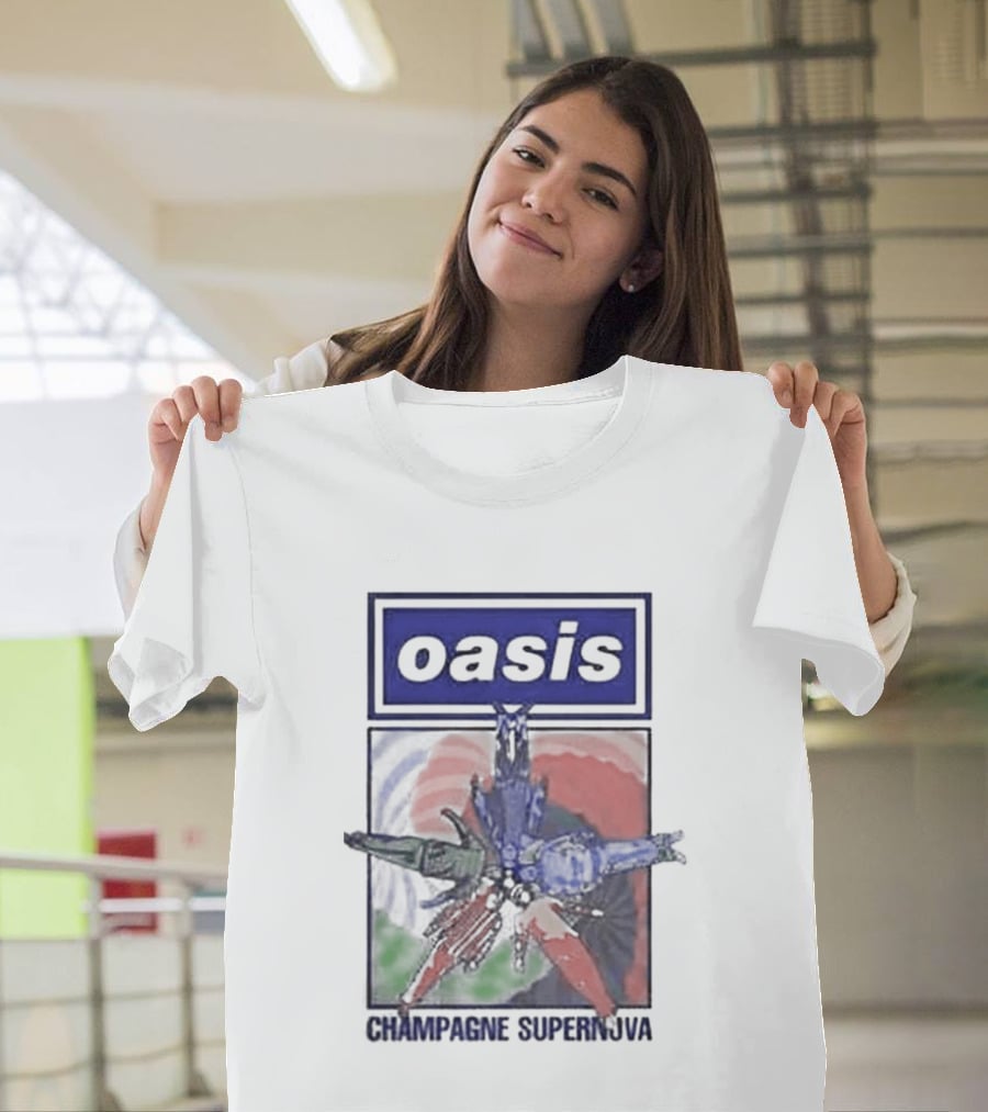 Oasis Champagne Supernova Album Art Flower T-Shirt
