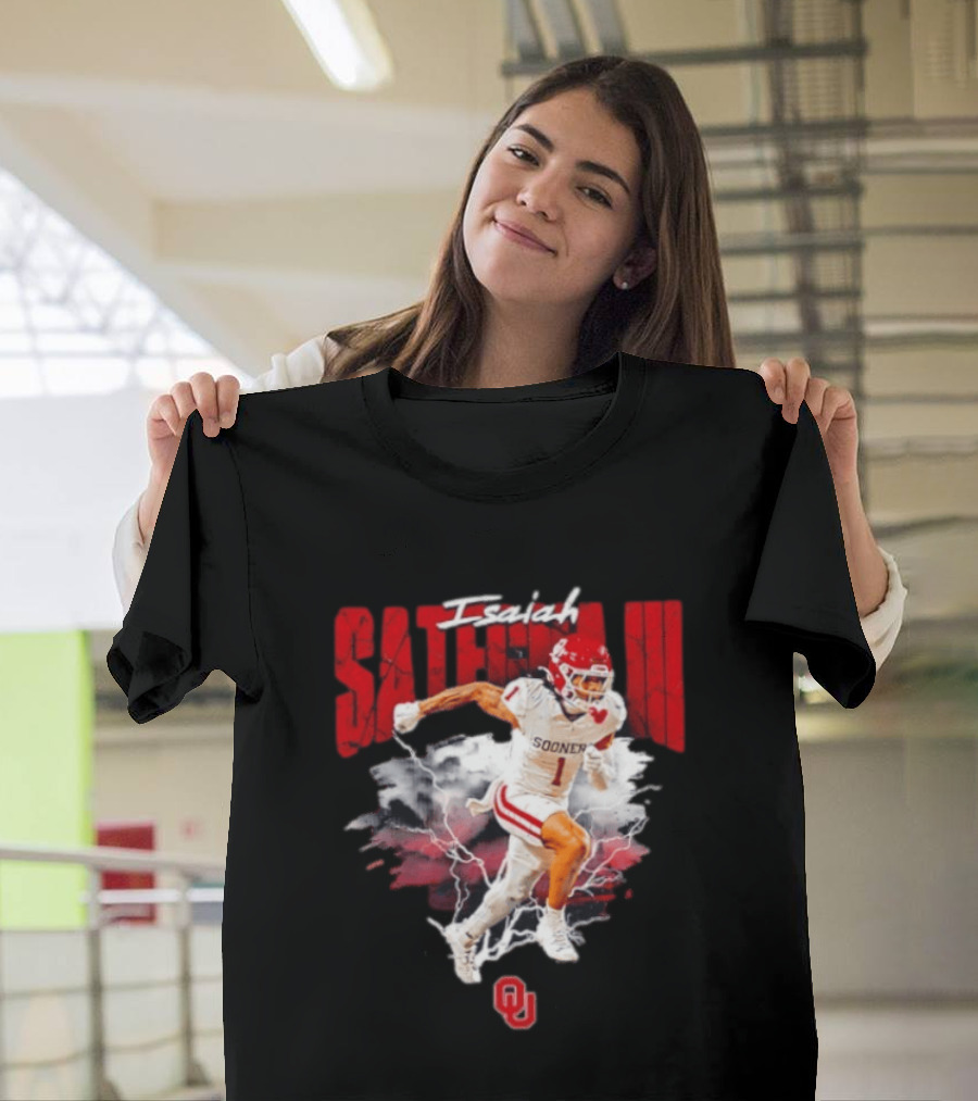 Oklahoma Sooners Isaiah Sategna III Lightning Burst Action T-Shirt