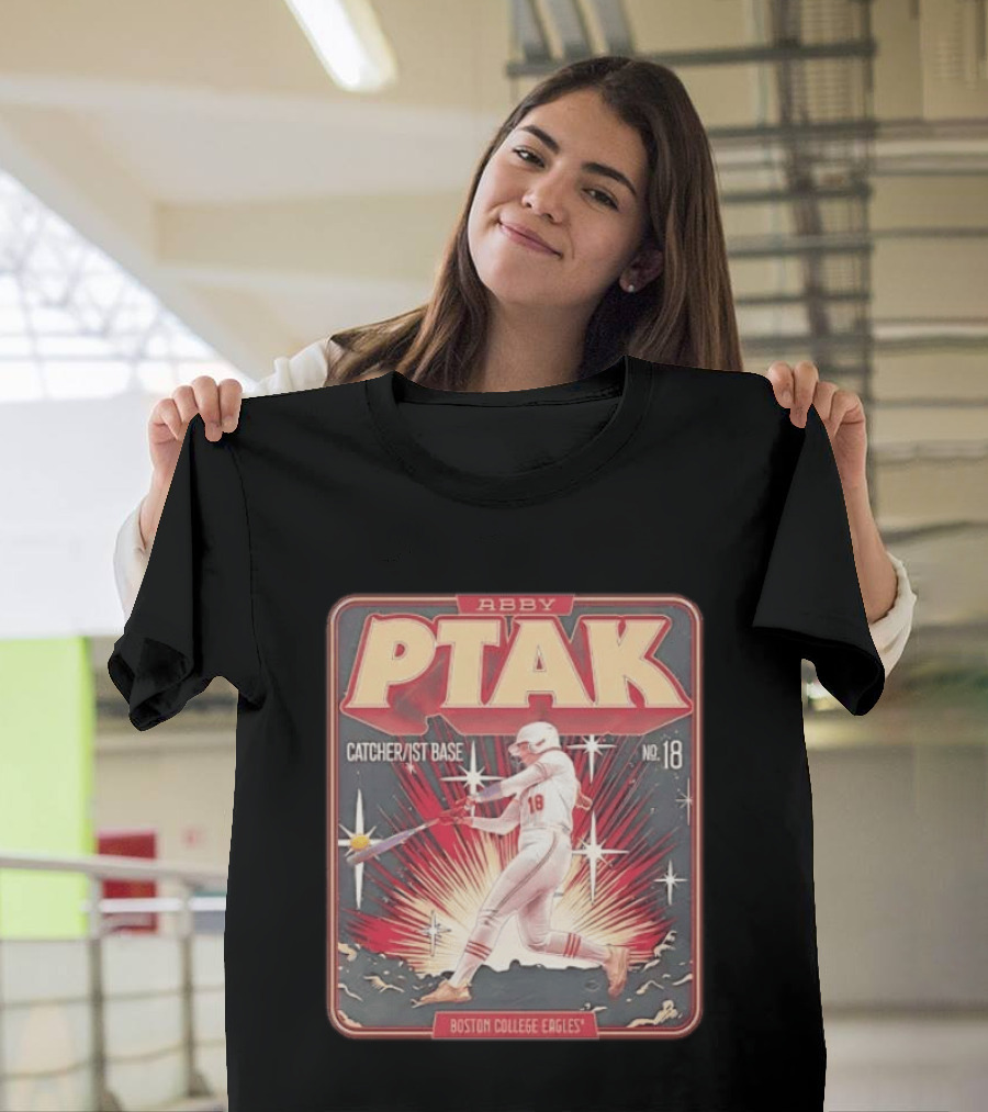 Abby Ptak Catcher 1st Base No. 18 Boston College Eagles T-Shirt