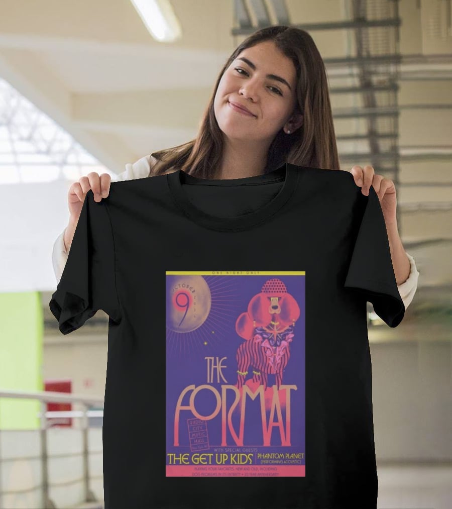 The Format October 9 2026 Radio City Music Hall New York The Get Up Kids Phantom Planet 20 Year Anniversary T-Shirt