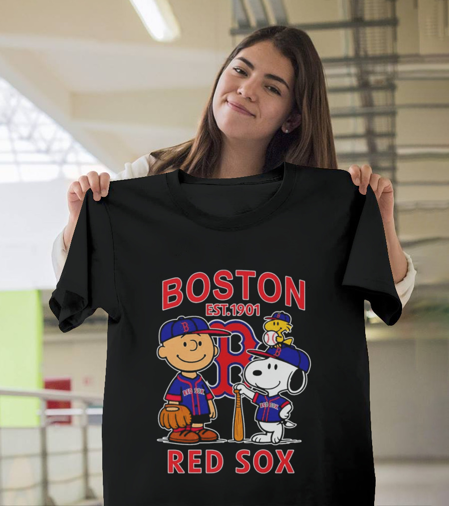 Boston Red Sox Peanuts Characters Est 1901 T-Shirt