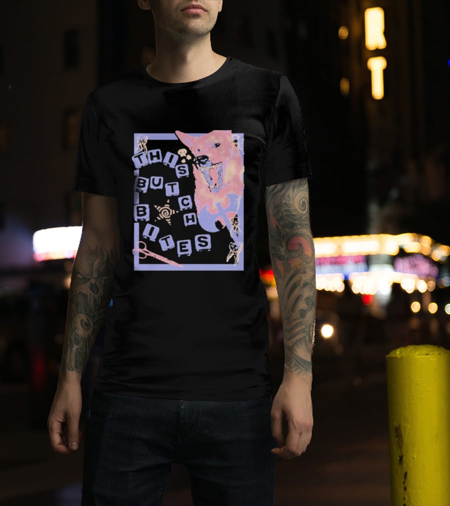 This Butch Bites Dog Retro Vibe Scissors And Blocks T-Shirt