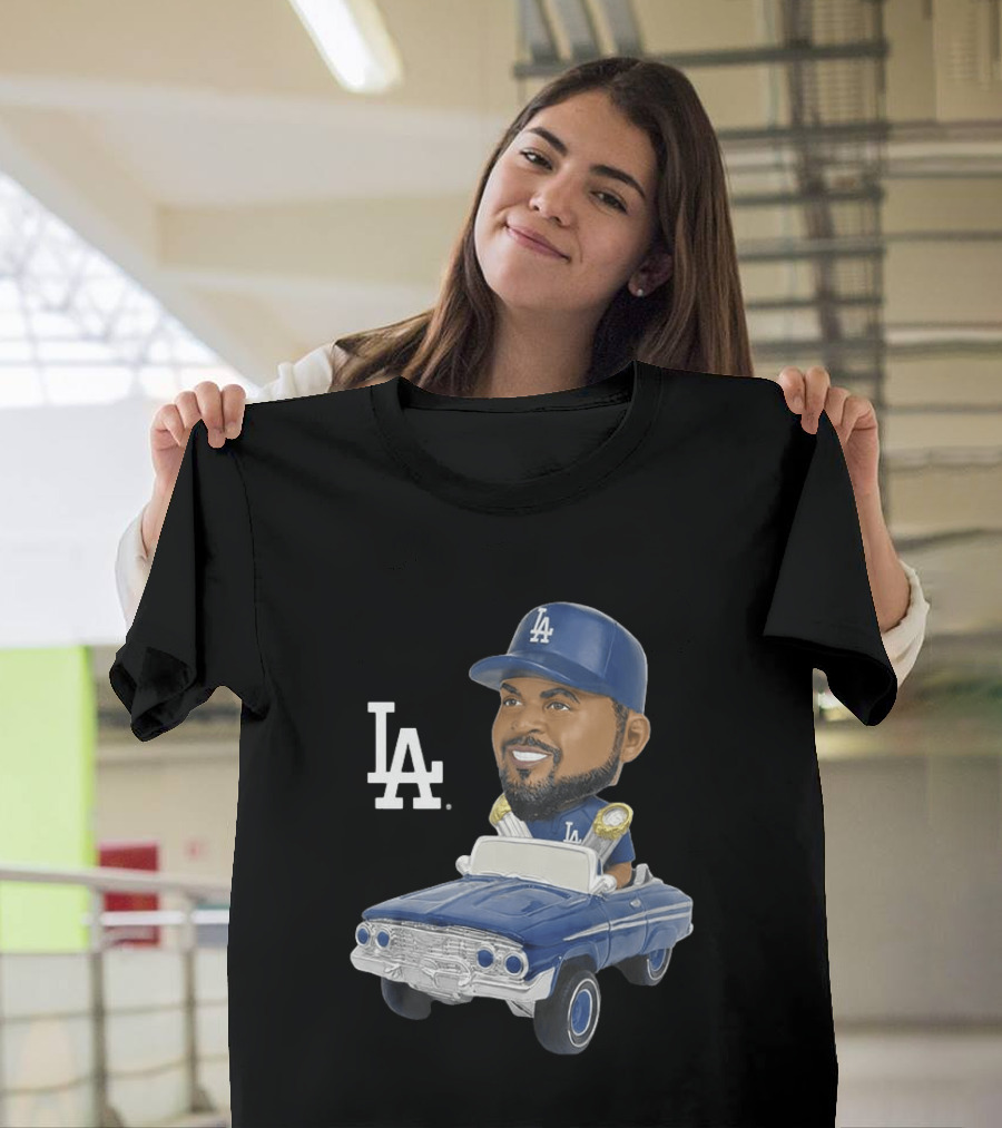 LA Dodgers Ice Cube Bobblehead Classic Cap Low Rider T-Shirt