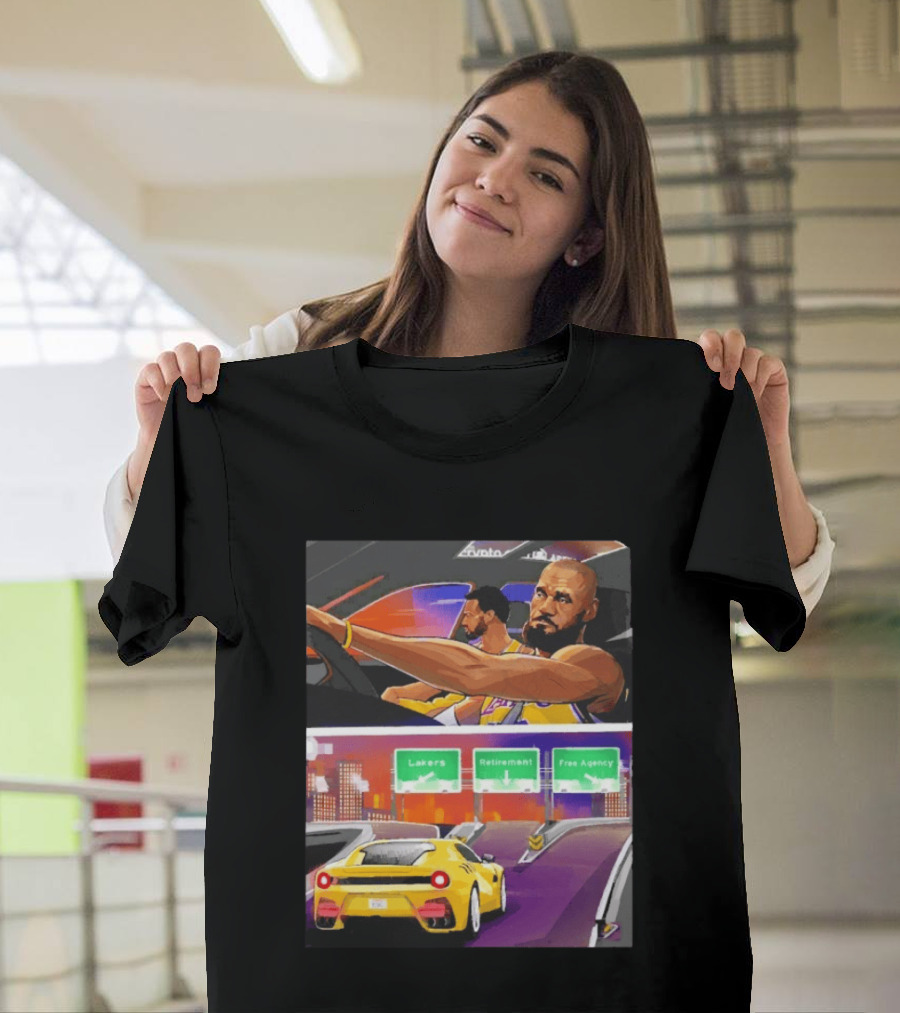 Lakers Lebron James Path: Retirement Versus Free Agency Decision Journey T-Shirt