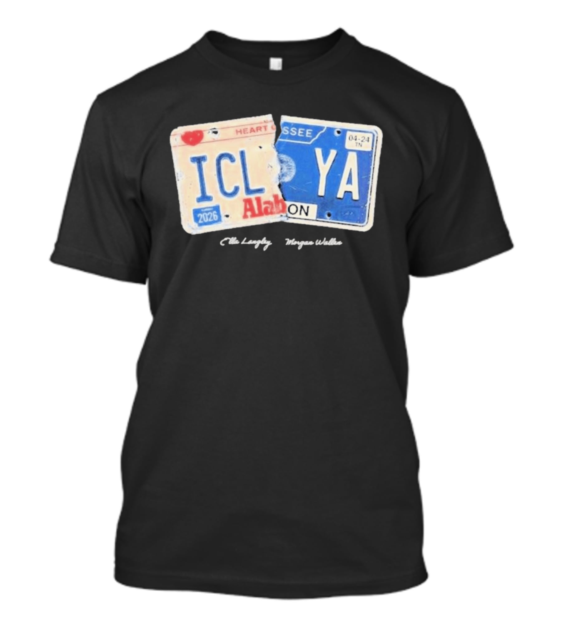 Morgan Wallen Ella Langley 2026 ICLYA Alabama Tennessee Heart Tour T-Shirt