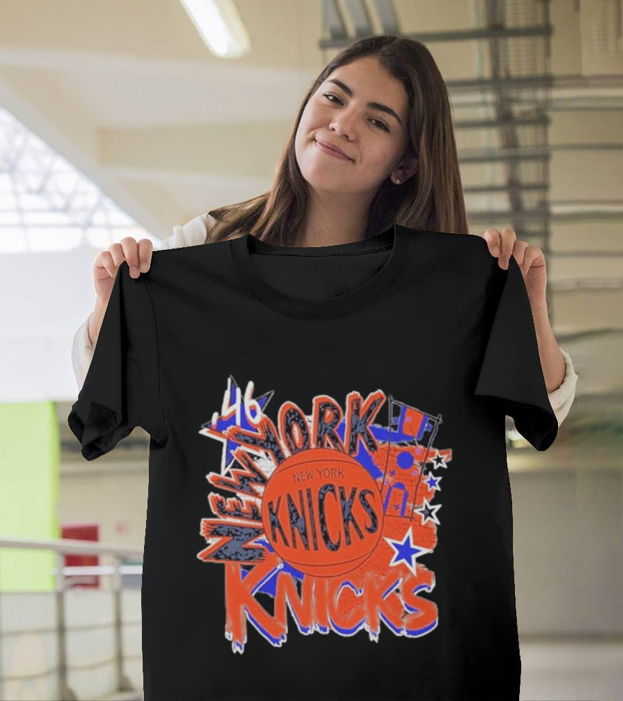 New York Knicks '46 Hardwood Classics Basketball Team Retro Stars T-Shirt
