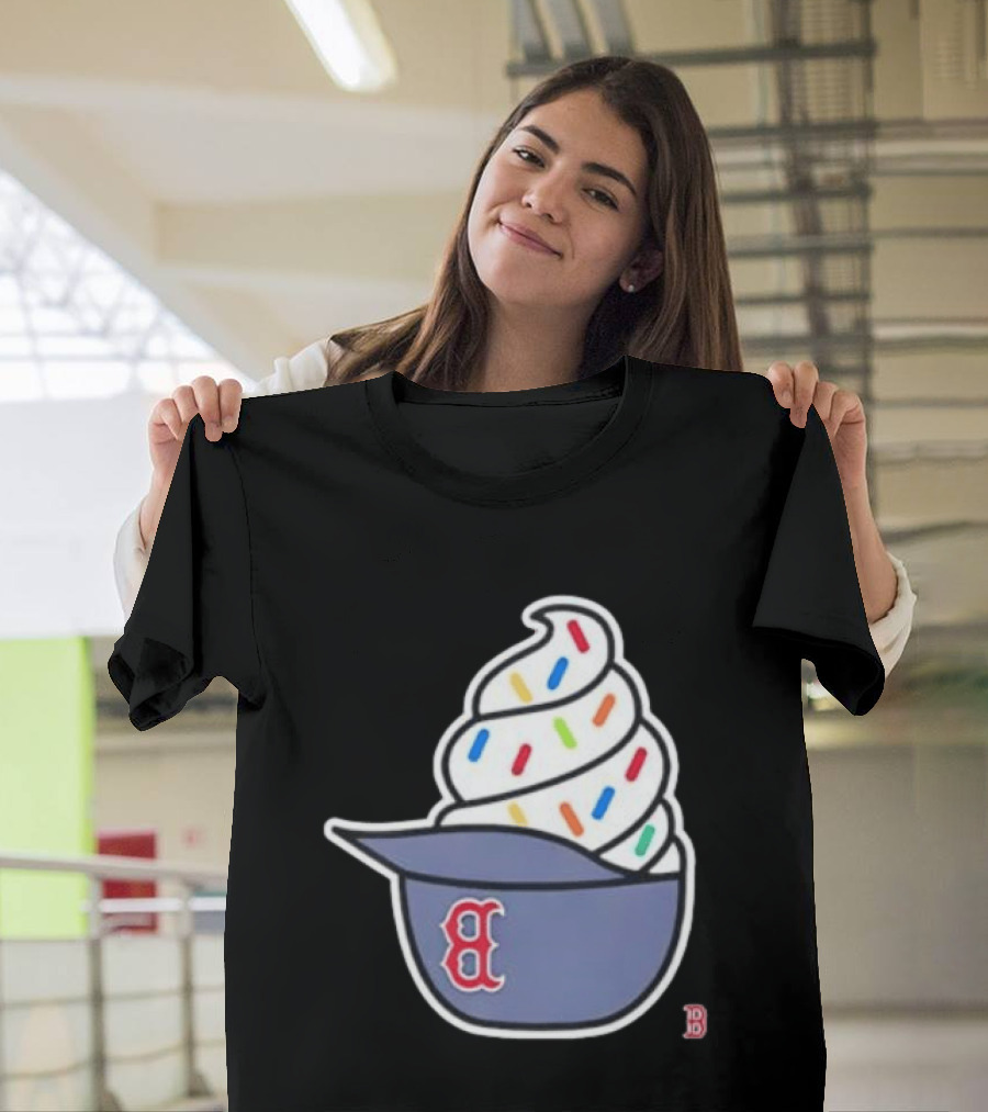 Boston Red Sox Ice Cream Helmet With Sprinkles Baseball Fans T-Shirt