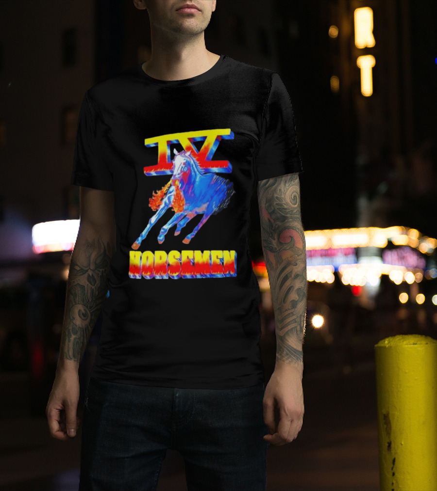 Four Horsemen WWE 90s IV Fiery Horse Retro Wrestling T-Shirt