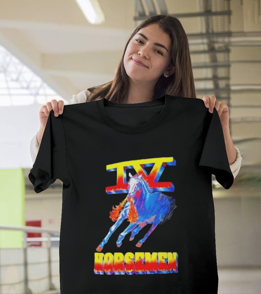 Four Horsemen WWE 90s IV Fiery Horse Retro Wrestling T-Shirt