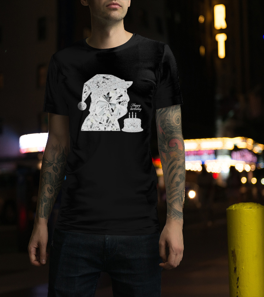 Happy Birthday Trump Diamond Wizard With Crystal Hat And Cake T-Shirt