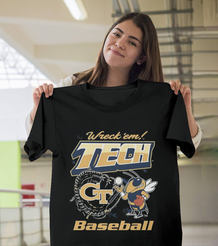 Wreck 'Em Tech GT Baseball Yellow Jackets Buzz T-Shirt