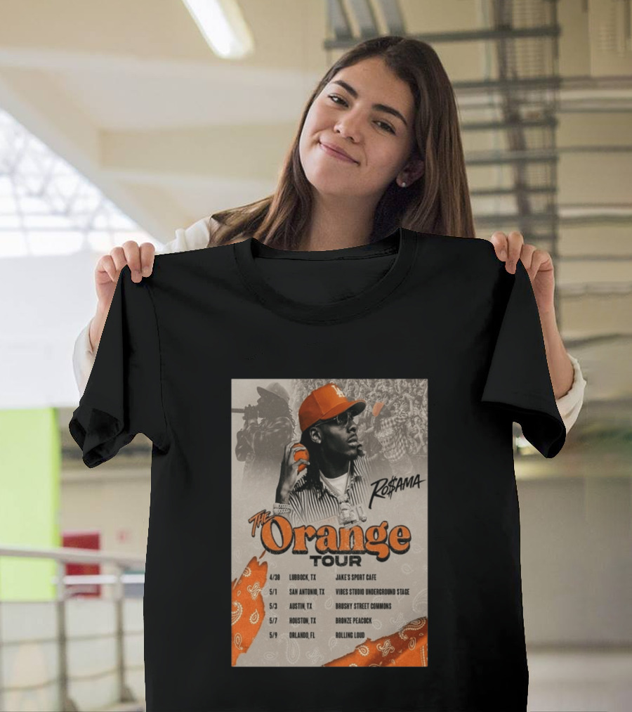 RoSama The Orange Tour 2026 Houston Concert The Bronze Peacock May 7 T-Shirt