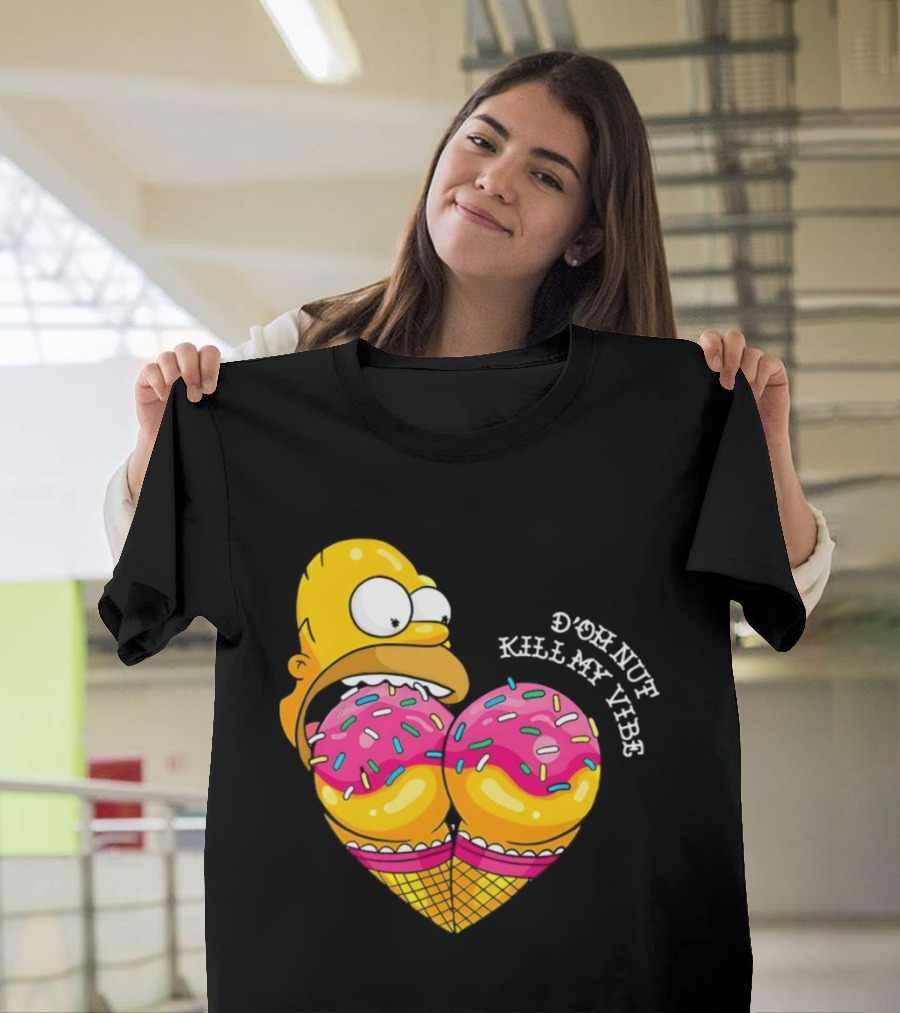 Homer D'oh Nut Kill My Vibe Ice Cream Cone T-Shirt