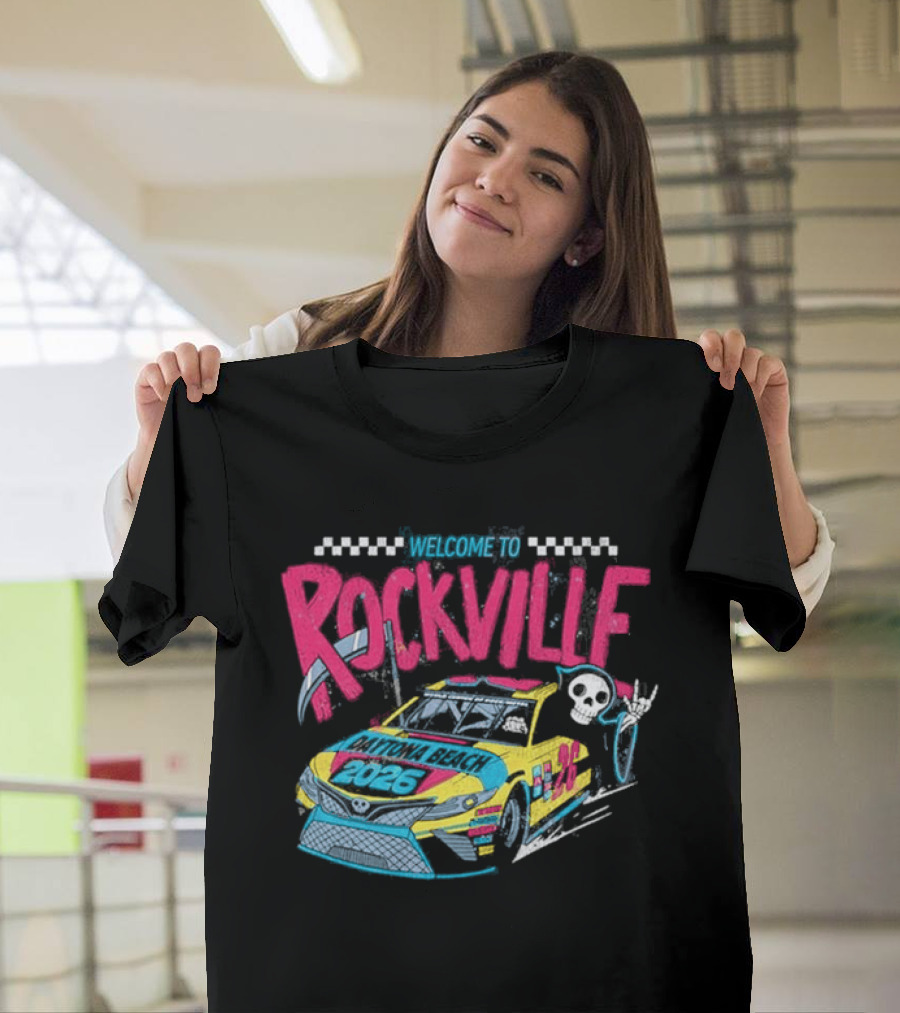 Welcome To Rockville 2026 Daytona Beach Florida Racing Car Devil Horn T-Shirt