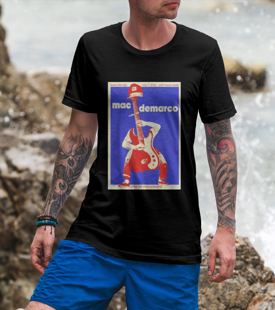 Mac Demarco Live In Chicago May 7 2026 The Salt Shed Fairgrounds With Mock Media T-Shirt