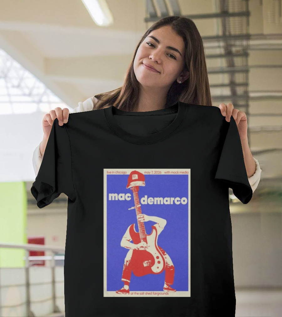 Mac Demarco Live In Chicago May 7 2026 The Salt Shed Fairgrounds With Mock Media T-Shirt