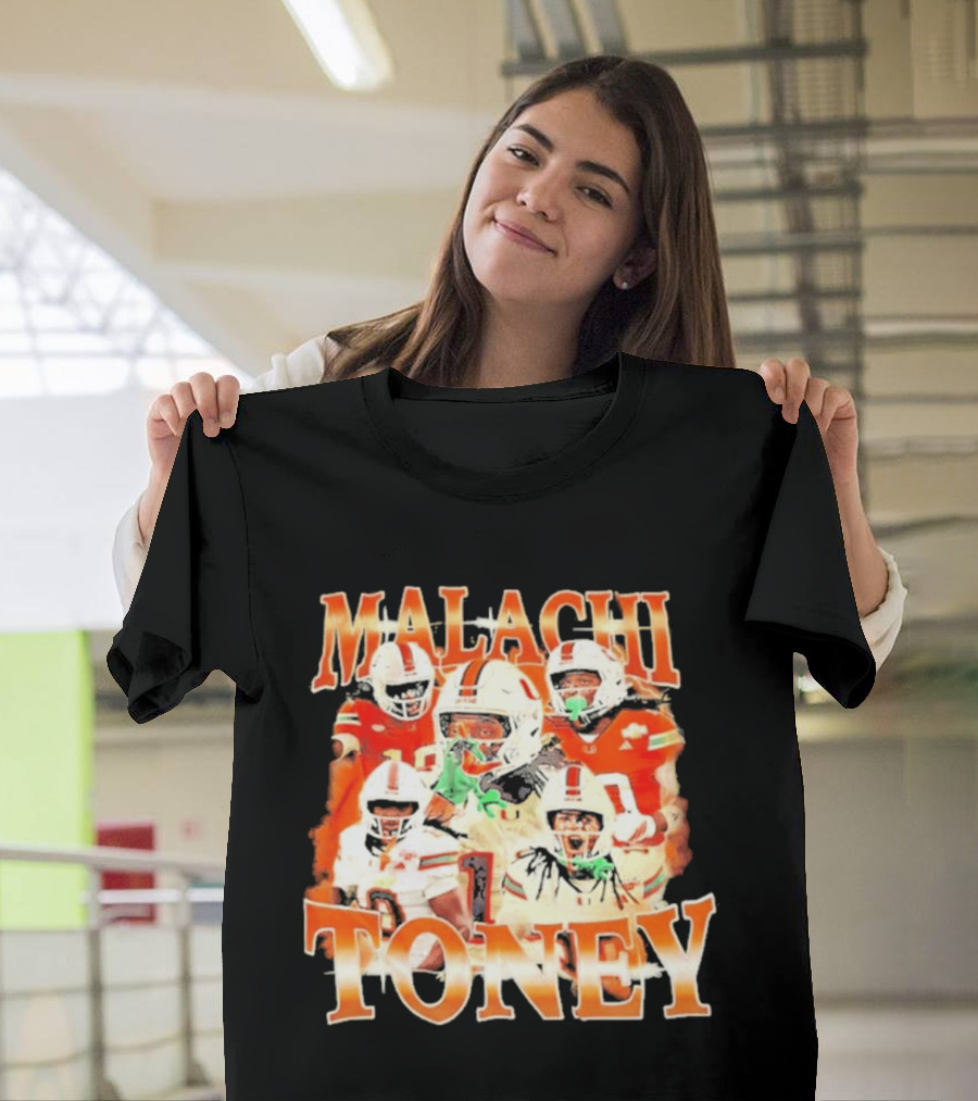 Malachi Toney Miami Hurricanes Football Collage T-Shirt