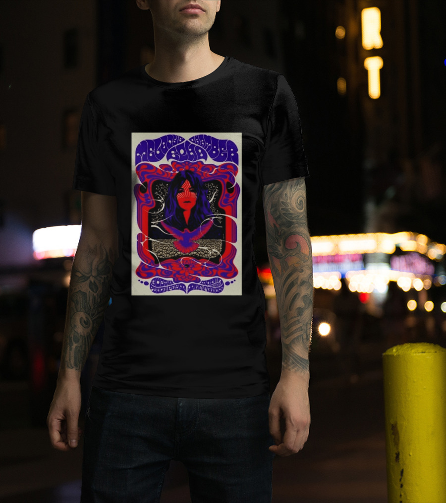 Melody's Echo Chamber Austin Psych Fest 2026 May 9 Austin TX Psychedelic Art Red Purple Woman Bird T-Shirt