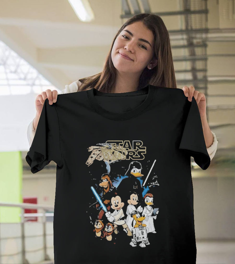 Star Wars Disney Mickey And Friends Sci Fi Cartoon Characters T-Shirt