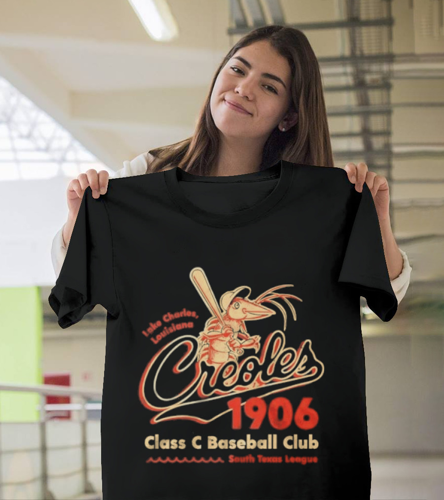 Lake Charles Louisiana Creoles 1906 Class C Baseball Club South Texas League T-Shirt