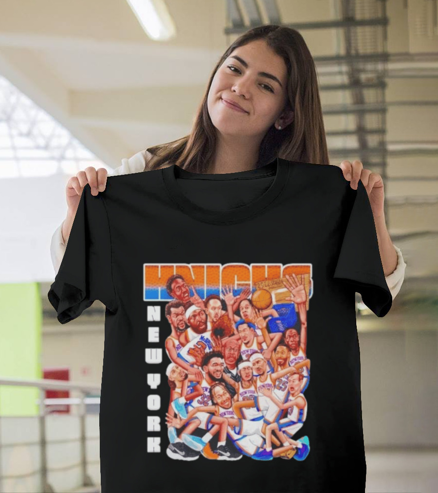 New York Knicks 2026 Season Players Caricature Basketball Team T-Shirt