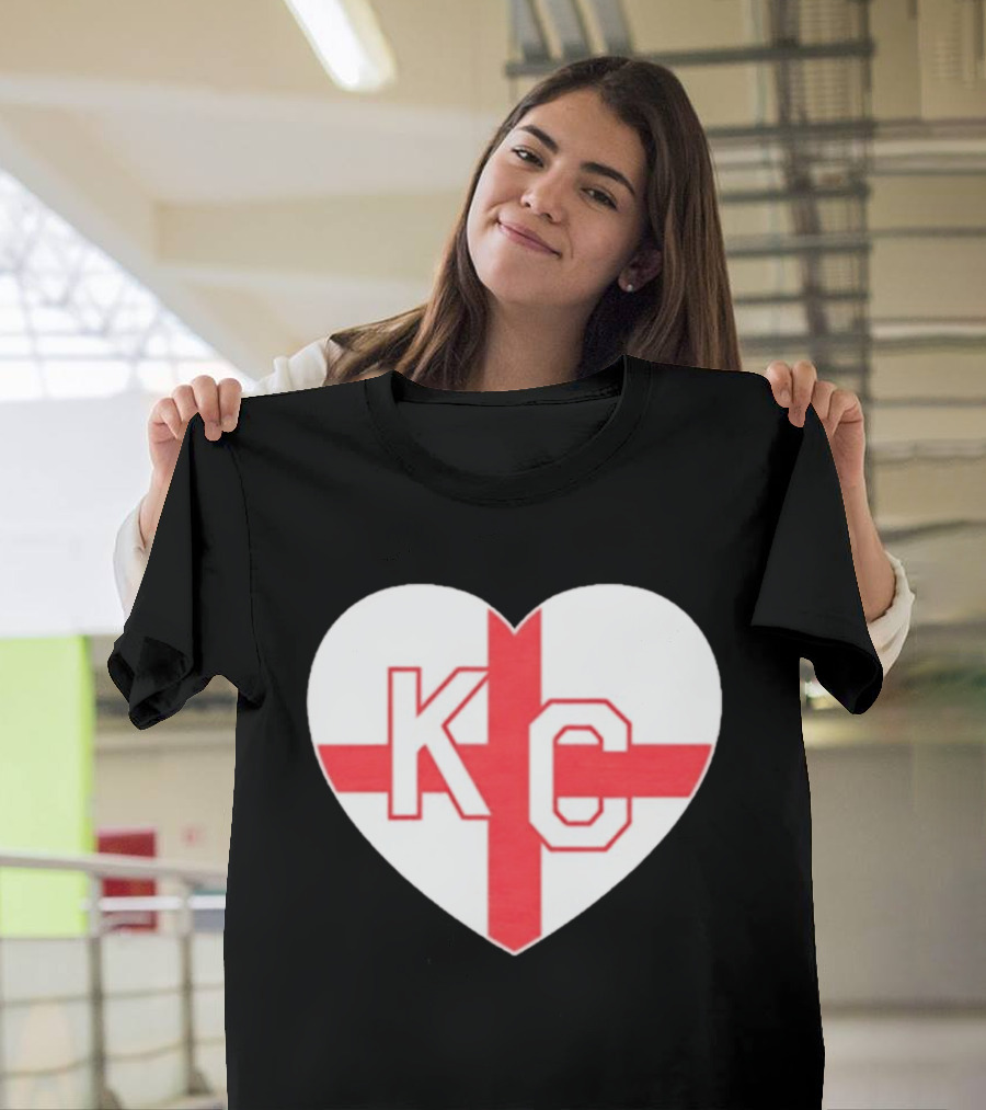 England Kansas City KC Heart Cross T-Shirt
