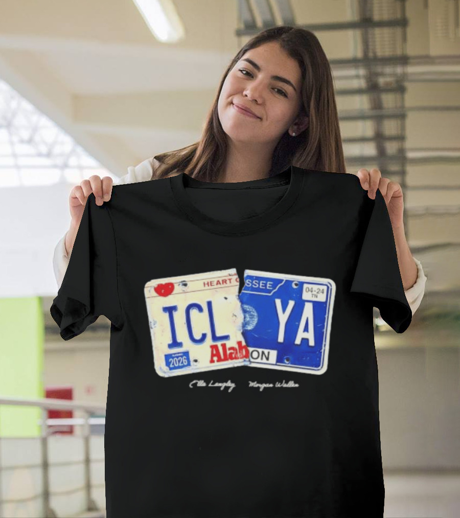 I Can't Love You Anymore Alabama Tennessee License Plate Heart Breakup T-Shirt