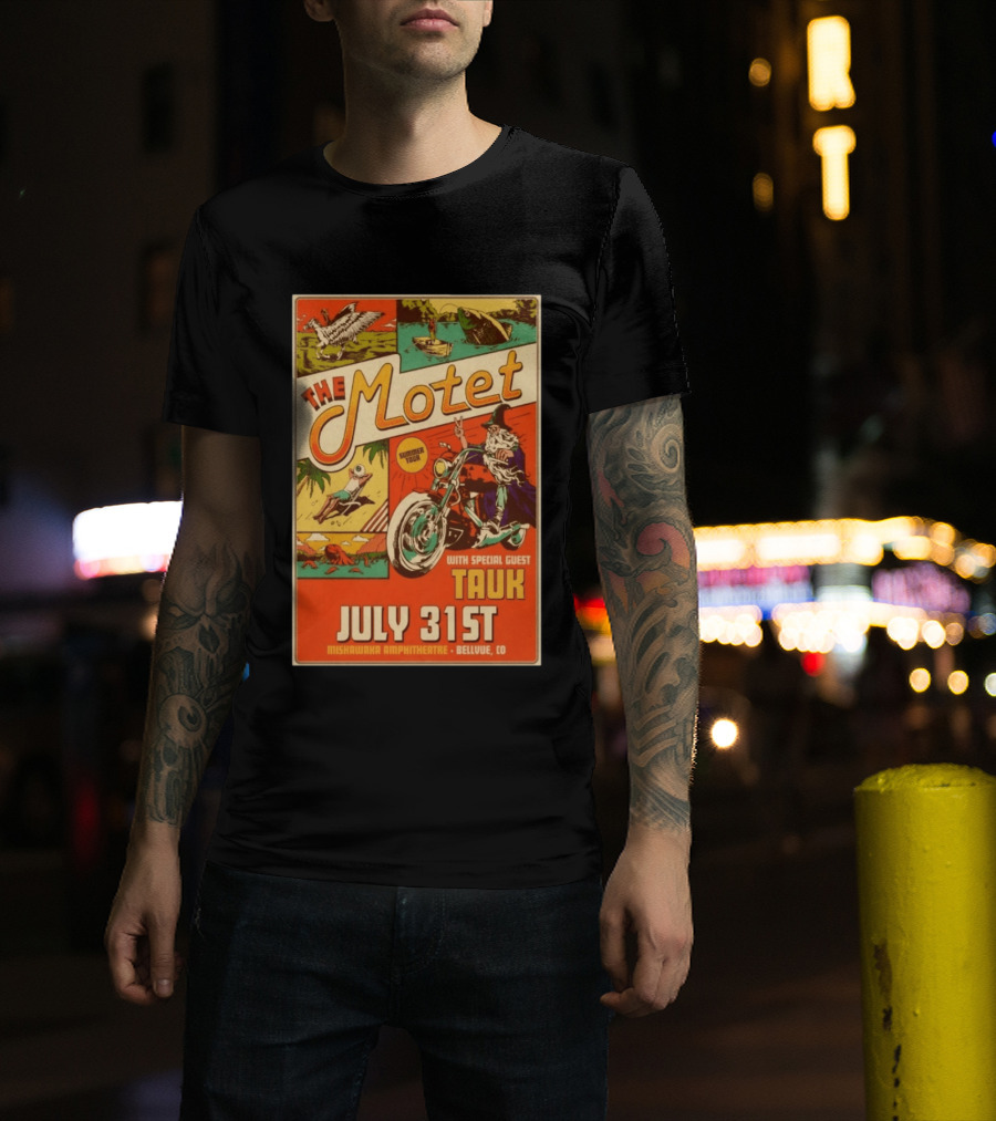The Motet Summer Tour July 31st Mishawaka Amphitheatre Bellvue CO With Special Guest Tauk T-Shirt