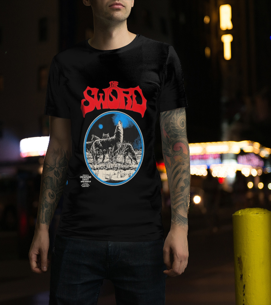 The Sword Brussels Belgium May 17 2026 Wolf Howling At Moon T-Shirt