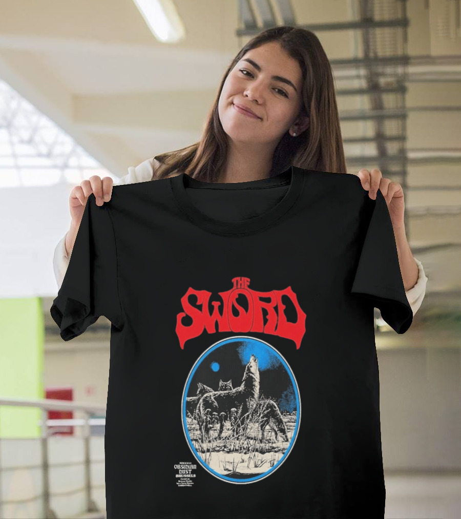 The Sword Brussels Belgium May 17 2026 Wolf Howling At Moon T-Shirt