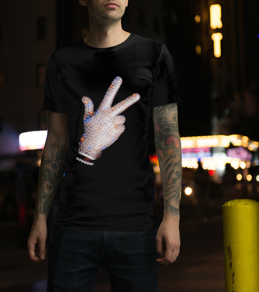 Captain Iceman New York Knicks Drake Iceman Sequined Glove Hand Gesture T-Shirt