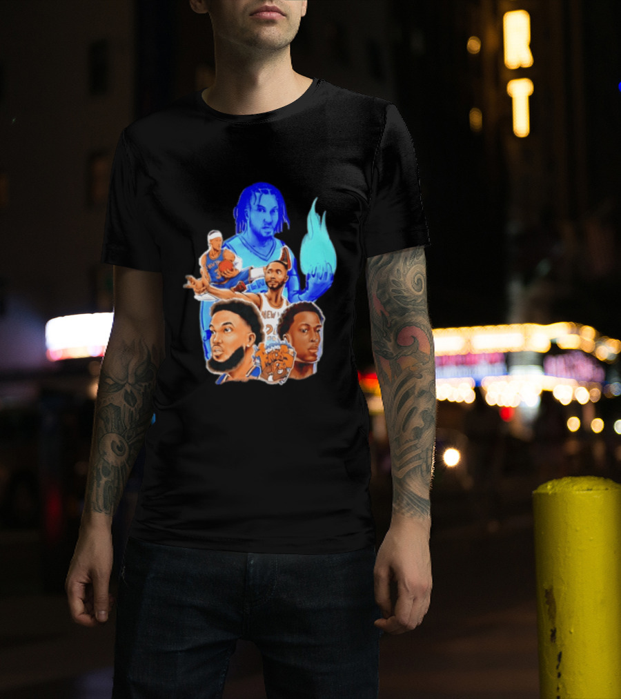 Knicks Jalen Brunson OG Anunoby Mikal Bridges Karl Anthony Towns Basketball T-Shirt