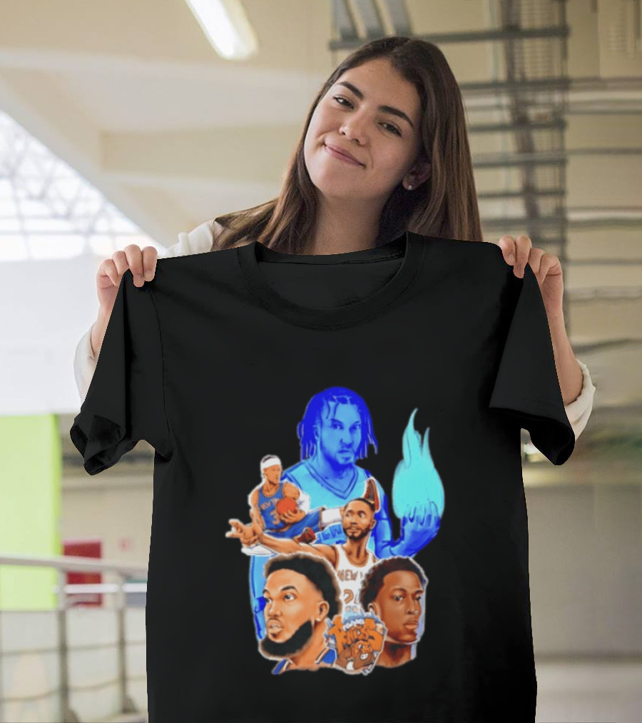 Knicks Jalen Brunson OG Anunoby Mikal Bridges Karl Anthony Towns Basketball T-Shirt