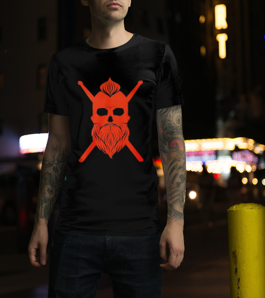 Drummer Skull Crossed Drumsticks Stealing Until Nobody's T-Shirt