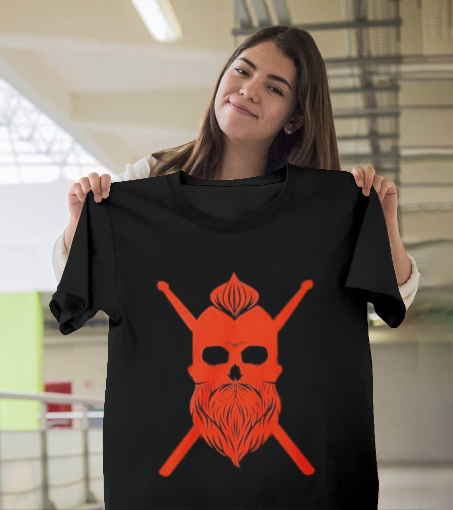 Drummer Skull Crossed Drumsticks Stealing Until Nobody's T-Shirt