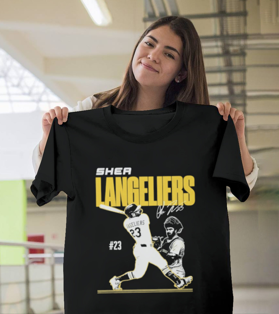 Shea Langeliers 23 Athletics Baseball Slugger Swing Signature T-Shirt