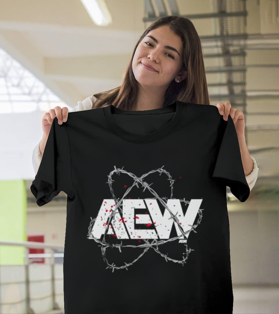 AEW Barbed Wire Blood Splatter T-Shirt