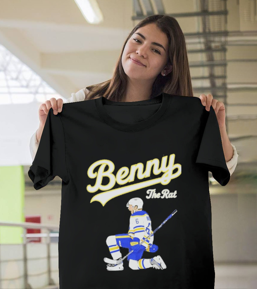 Benny The Rat Buffalo Sabres Number 6 Hockey Player Kneeling T-Shirt