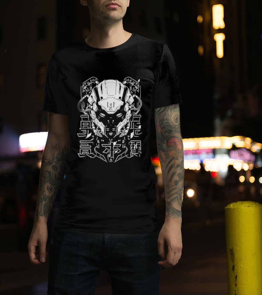 Futuristic Japanese Cyberpunk Demon Mecha Techwear Harajuku Otaku T-Shirt